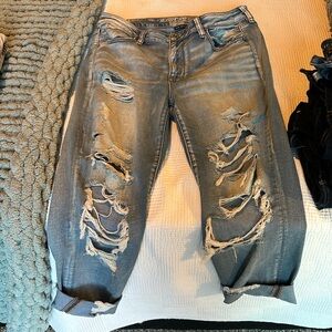 American Eagle ripped jeans size 12, super stretch